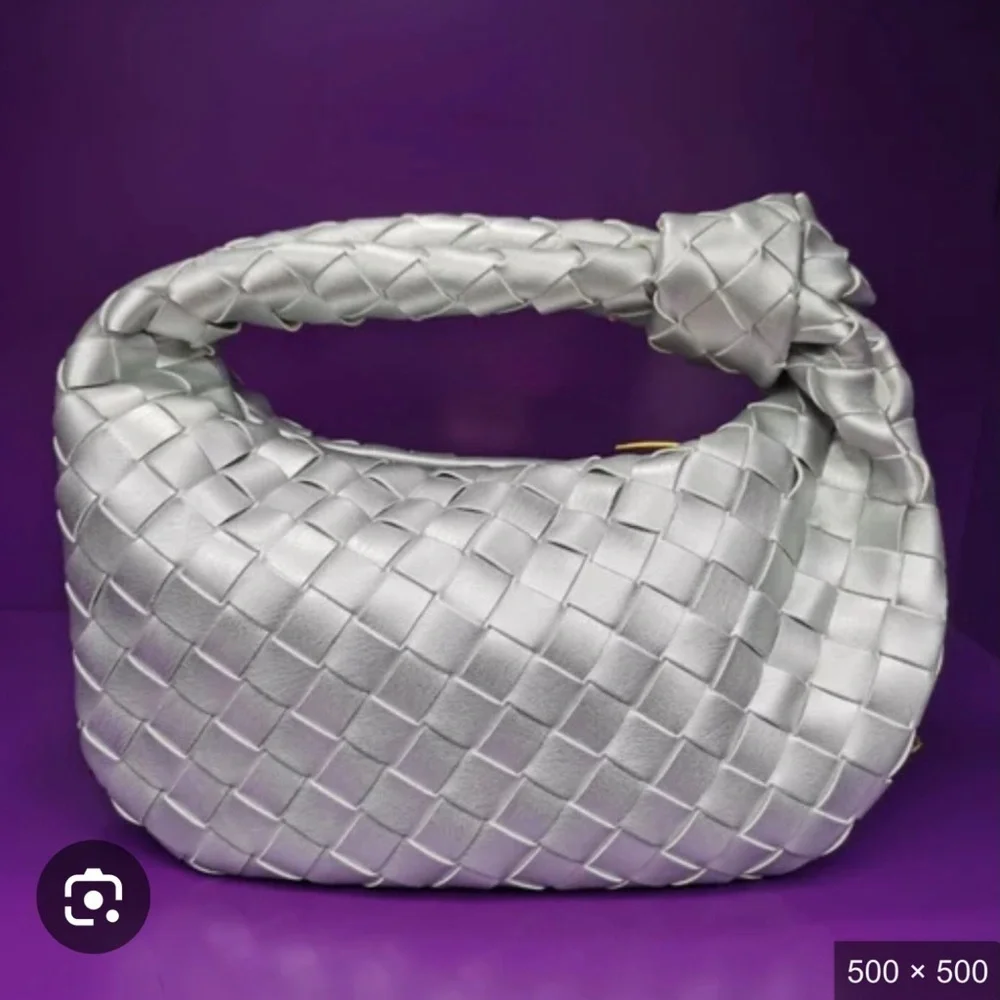 Silver Woven Handbag NWOT